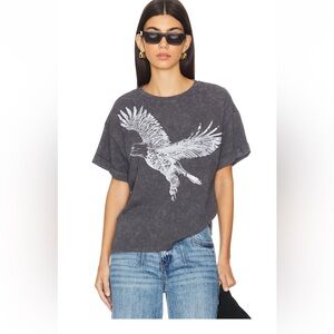 All Saints Flite Briar Tee In Acid Washed Black NWOT